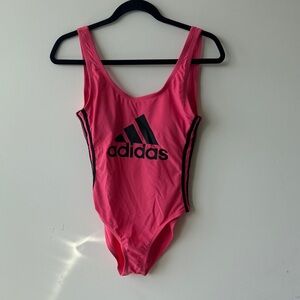 Adidas Vibrant Pink Swimsuit with Black Logo